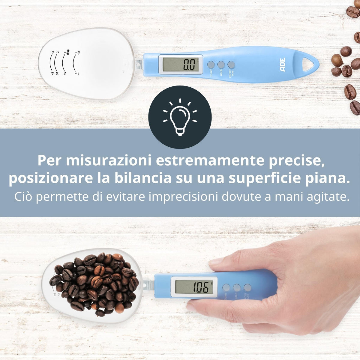Bilancia Digitale A Cucchiaio ADE: Pesa Con Precisione 0.1g Fino A 300g - Perfetta Per Cucina, Spezie E Liquidi - Foto 7