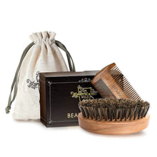 Carica l'immagine nel visualizzatore di Gallery, BFWood Set di Spazzola Barba con setole cinghiale e Pettine - Stile Set-b - Ilgrandebazar