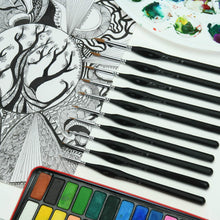 Carica l'immagine nel visualizzatore di Gallery, Pennello dell'artista-10 Pz 10pcs janpanese nylon detail brush set, Nero - Ilgrandebazar