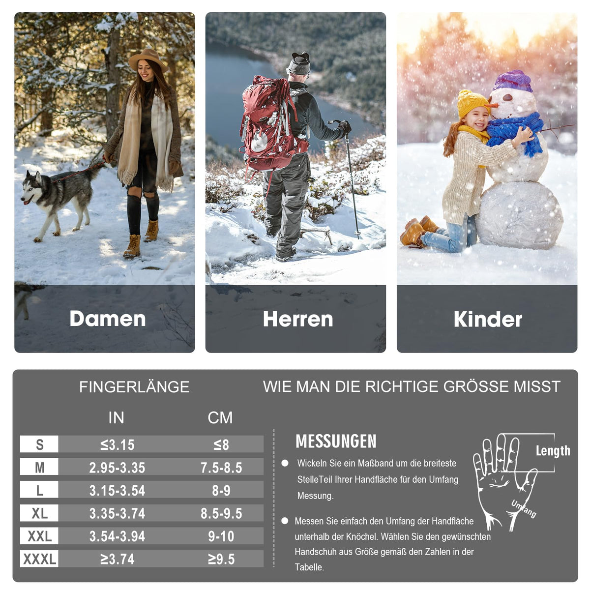 Rahhint Guanti Invernali Touchscreen Uomo E Donna - Caldi E Antiscivolo Per Smartphone, Sci E Passeggiate - 2