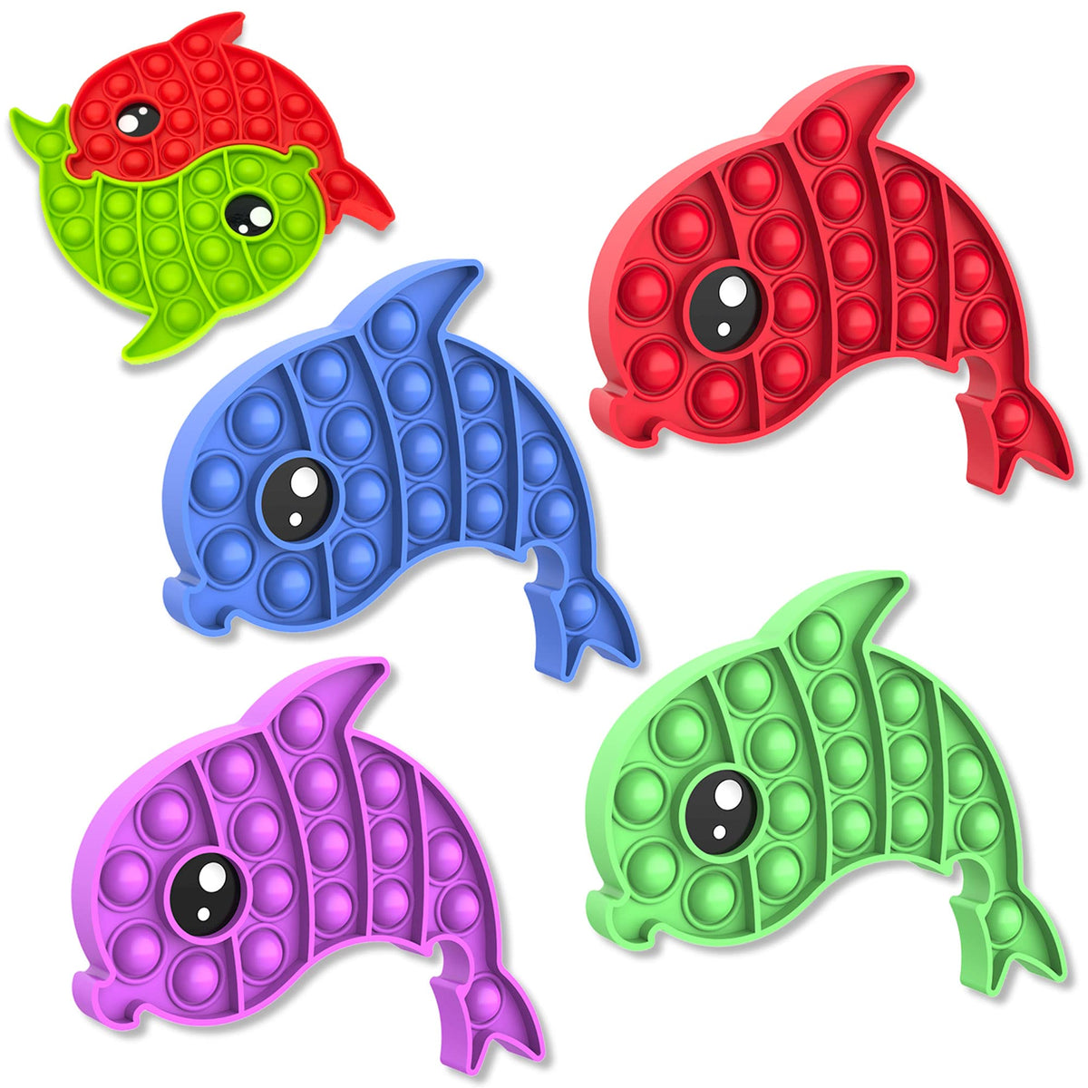 Chennyfun Fidget Toy Pop It, 4PCS Fidget Pack, Bubble Sensoriale