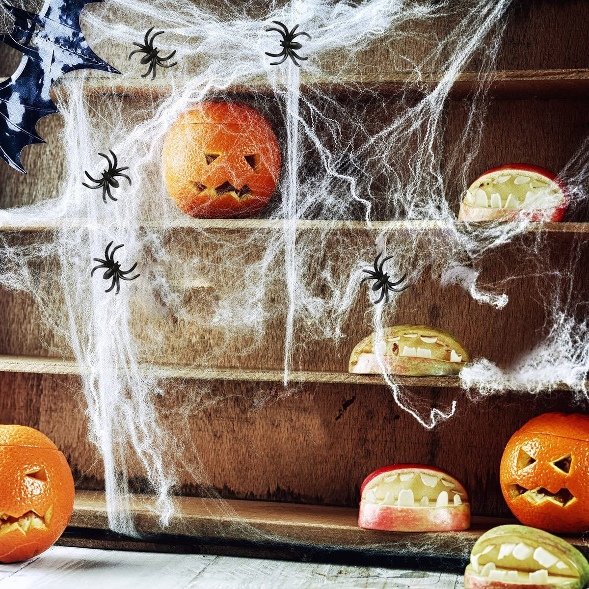 Ragnatela Halloween, 300g Ragnatela Bianca Estensibili E 40 Pezzi
