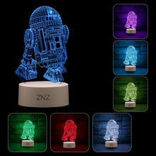 Carica l&#39;immagine nel visualizzatore di Gallery, Lampada da notte a LED 3D - ZNZ 16 colori tavolo a Star Wars - Ilgrandebazar