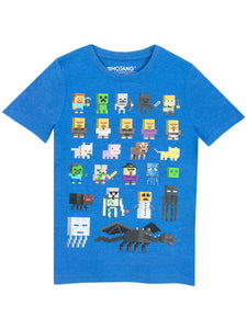 Minecraft Sprites Ragazzi T-Shirt (Viola, 7-8 Years) - Ilgrandebazar