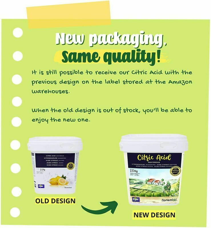 Acido Citrico Anidro In Polvere Nortembio - 2,5 Kg, 100% Puro E Biologico - Per Pulizia, Lavatrice E Giardinaggio - Foto 6