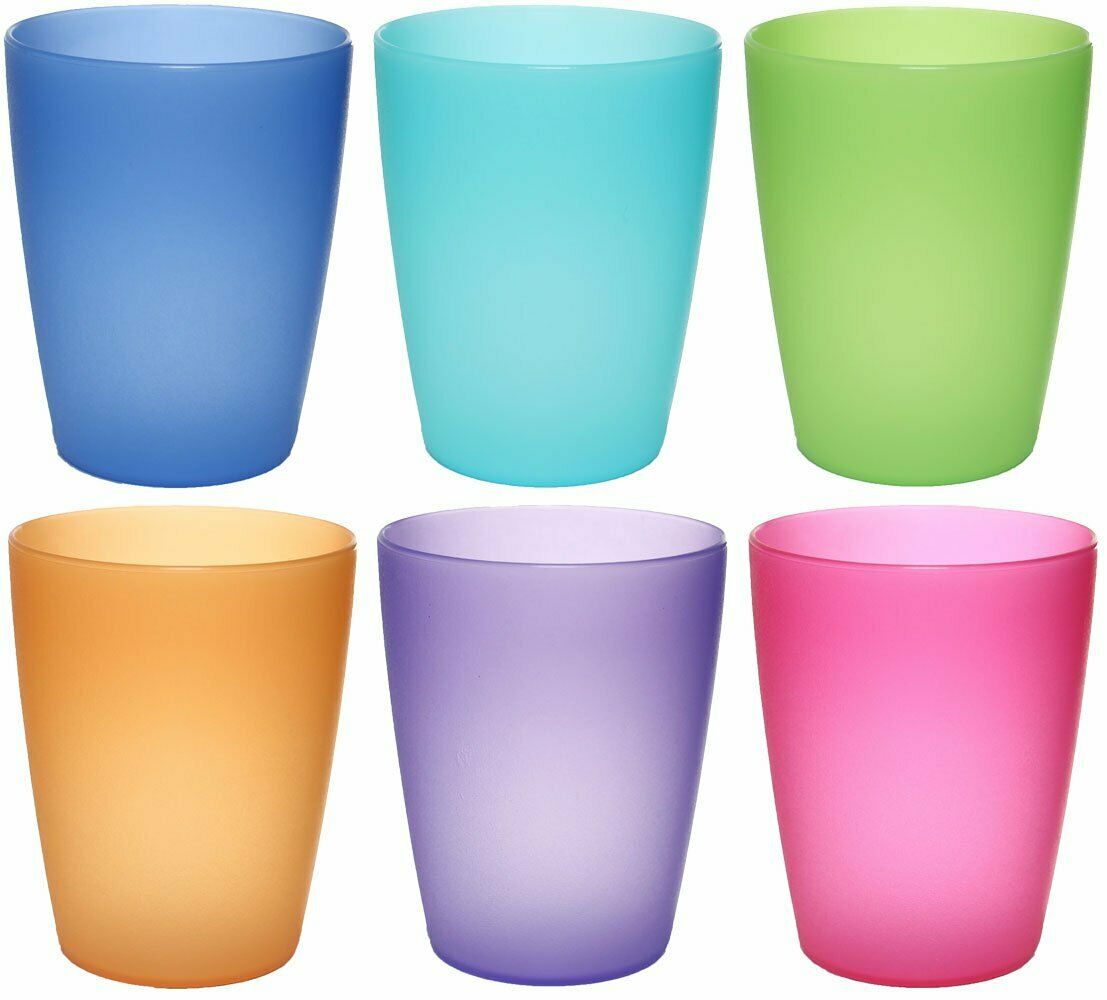 12 Bicchieri in plastica da 250 ml colorati, riutilizzabili, per cockt –