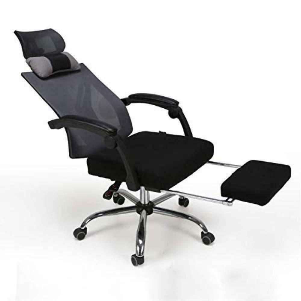 Hbada Sedia da Ufficio Ergonomica, Scrivania con Poggiapiedi Nero