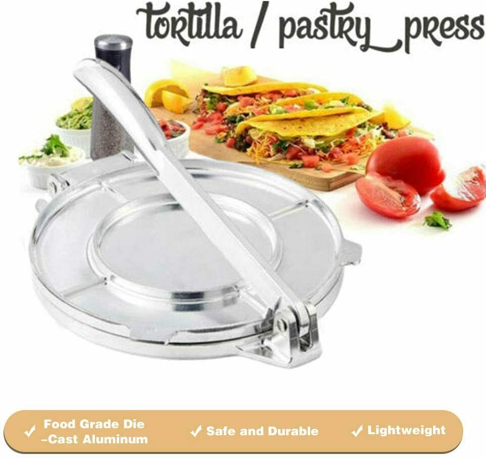 Pressa Per Tortilla In Lega Di Alluminio – Diametro 6.5 Pollici (16.5 Cm) | Facile Da Usare E Pulire, Antiaderente