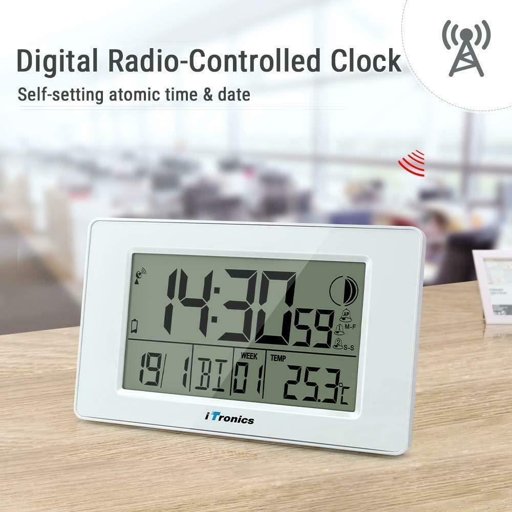 EuroTime Orologio da parete radiocomandato da 30 cm, nero