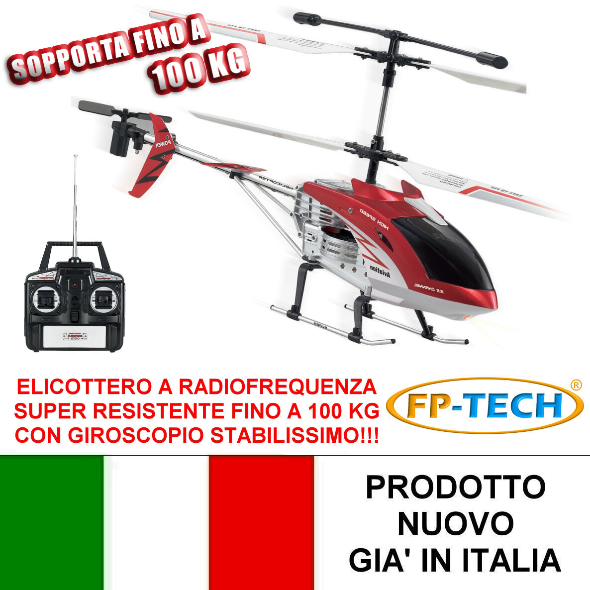 Elicottero Militare RC 3.5 Canali Con LED, 2.4 GHz, 50m, 2 Batterie 500mAh - Giocattolo Per Bambini 8+ Anni (verde)
