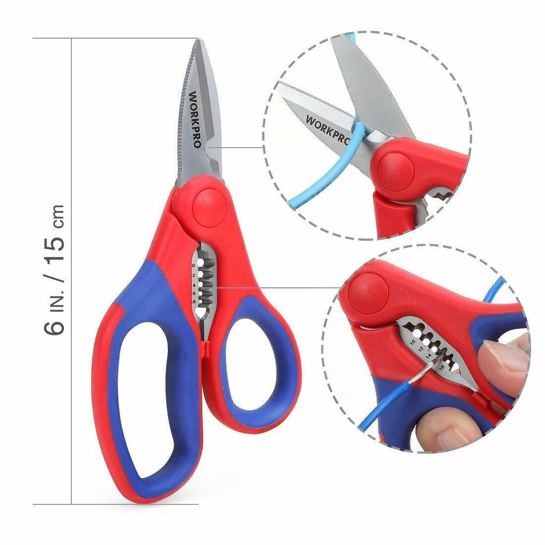 Forbici Elettricista Con Custodia - Spellafili Professionali In Acciaio Inox, Manico Ergonomico