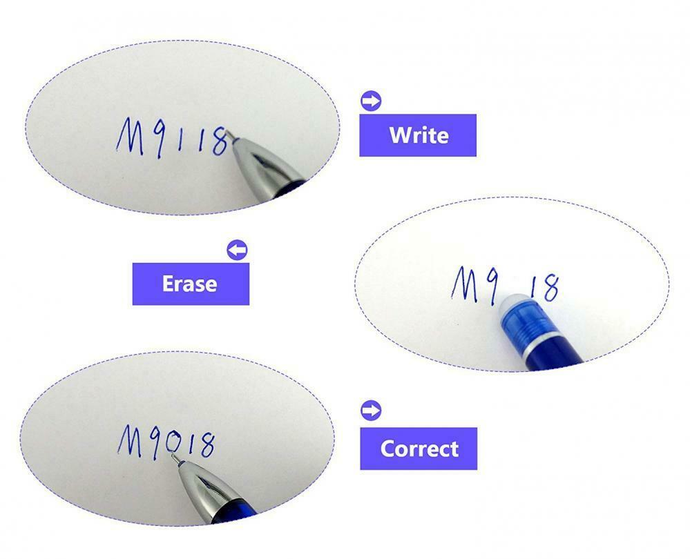 PATIKIL Ricariche per Penna a Gel Cancellabile, 12pz Ricariche Penna a Gel Penna a Inchiostro Premere Penna a Punta Fine 0,5mm Penna a Scatto per Scrivere Pianificare Dipingere, Viola