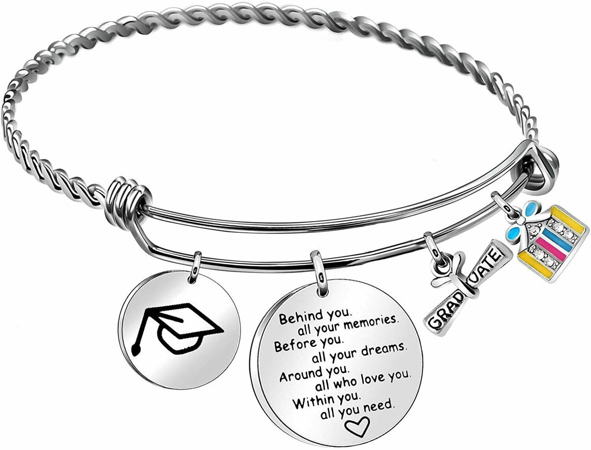 QTZXZX Bracciale Laurea Donna, Ispiratore per Amica e Sorella - Regalo di Natale e Compleanno per La Migliore Amica
