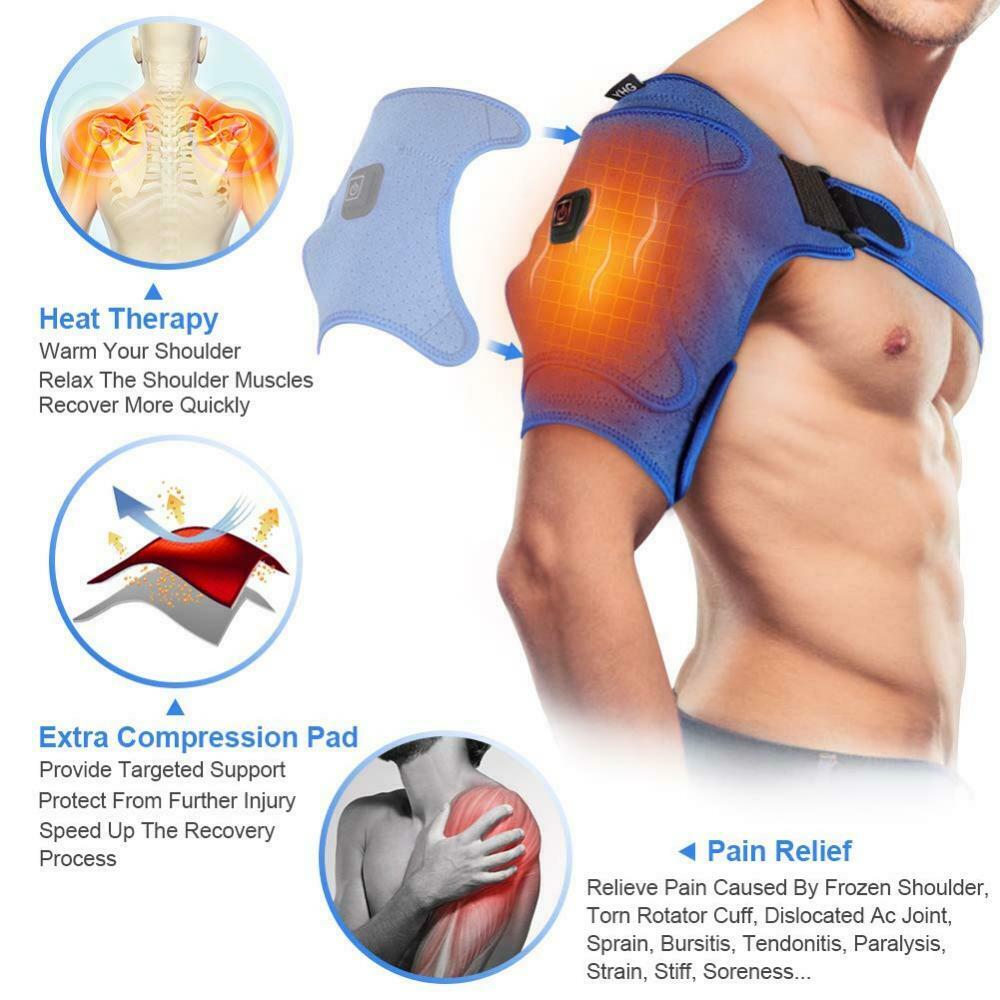 Scaldapolsi Riscaldato con 3 modalità di vibrazione, fascia termica senza fili per gomito Scaldapolsi Riscaldato con 3 modalità di vibrazione, fascia termica senza fili per gomito