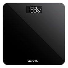 Carica l'immagine nel visualizzatore di Gallery, RENPHO Bilancia Pesapersone Digitale Elettronica da Bagno, Bilancia Alta Precisione con Ampio Display a LED Retroilluminato, Tecnologia Step-On, Ultrasottile, Capacità 180kg, Nero