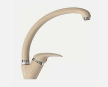 Carica l'immagine nel visualizzatore di Gallery, SQUADO Miscelatore Monocomando per Lavello Cucina, Design Moderno con Canna Curva Girevole 360°, Finitura Avena Sabbia B