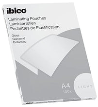 Carica l'immagine nel visualizzatore di Gallery, Ibico Basics Pouch per la Plastificazione a caldo, Formato A4, Spessore Leggero, Elevata protezione dei documenti e Durabilità, Confezione da 100, Finitura Lucida, Trasparente, 627308