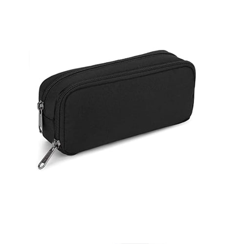 Della Gao Astuccio portamatite di grande capacità 2 scomparti per portapenne Organizer per forniture di cancelleria per ufficio 20,5 x 11 cm - Nero