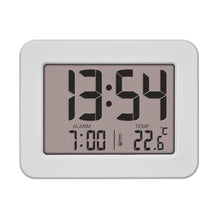 Carica l&#39;immagine nel visualizzatore di Gallery, TFA Dostmann Mini sveglia con temperatura, 60.2044.02, orologio da tavolo, funzionamento a batteria, con data e termometro interno, sveglia da viaggio, piccolo, bianco