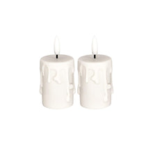 Carica l'immagine nel visualizzatore di Gallery, Ideen mit Herz Candele a LED con rivestimento in vera cera, 2 pezzi, color crema, Natale, bianco caldo, effetto fiamma r