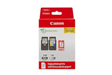 Carica l'immagine nel visualizzatore di Gallery, Canon Confezione multipla cartucce d'inchiostro Cartucce d'inchiostro originali per stampanti PG-540/CL-541confezione da 2(1 nero,1a colori) e carta fotografica 4x6(50 fogli)-Compatibile con le PIXMA