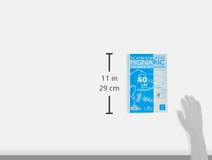 Pigna 02194595M, Ricambio con Banda Rinforzata, Rigatura 5M, quadretti 5 mm per medie e superiori, Carta 80g/mq, Pacco da 40 Fogli