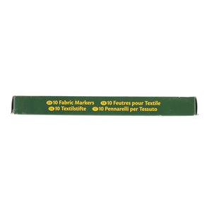 Crayola – Pennarelli per tessuti, 10 pezzi, rosso, rosa, arancione, giallo, violetto, verde chiaro, blu, azzurro, grigio, nero, Per decorare magliette e oggetti in tessuto, 58-8633