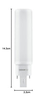 Carica l'immagine nel visualizzatore di Gallery, OSRAM Lampada DULUX D/E 13 LED per base G24Q-1, 6 watt, 600 lumen, bianco caldo (3000K), ruotabile, sostituzione della t