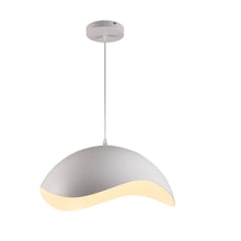 Carica l'immagine nel visualizzatore di Gallery, Lampadario Sospeso E27 Moderno a Forma di Conchiglia, Regolabile, Design Minimalista per Cucina, Soggiorno e Camera da Letto (Bianco)