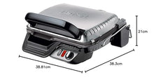 Carica l'immagine nel visualizzatore di Gallery, Tefal Ultra Compact 600 Comfort GC3060 Griglia di Contatto da Tavolo 2000W Nero, Acciaio Inossidabile