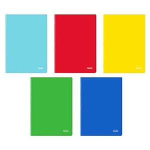 Favorit cf.5 Quaderni A4, Copertina Monocolore, Rigatura Quadretti 5mm, Carta 80g/Mq, rosso, giallo, blu, verde, turchese