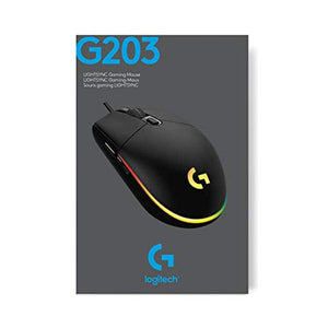 Logitech G G203 LIGHTSYNC Mouse Gaming con Illuminazione RGB, Personalizzabile, 6 Pulsanti Programmabili, Sensore per Gaming, Tracciamento a 8.000 DPI, Peso Ridotto - Nero