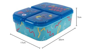 ILS I LOVE SHOPPING Porta Merenda Scuola con 3 scomparti Portamerenda in Plastica Bambini Pranzo Launch Box - BPA Free (Stitch)