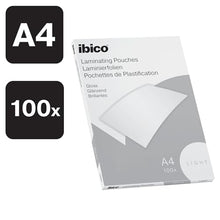 Carica l'immagine nel visualizzatore di Gallery, Ibico Basics Pouch per la Plastificazione a caldo, Formato A4, Spessore Leggero, Elevata protezione dei documenti e Durabilità, Confezione da 100, Finitura Lucida, Trasparente, 627308