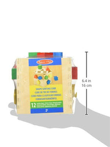 Melissa & Doug Cubo Incastri con Forme Geometriche, legno, Giochi bambini 2 anni Montessori, Regalo Giocattoli 3 - 4 anni