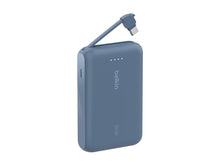 Carica l'immagine nel visualizzatore di Gallery, Belkin BoostCharge Power Bank 10000mAh con Cavo USB-C Integrato - Blu