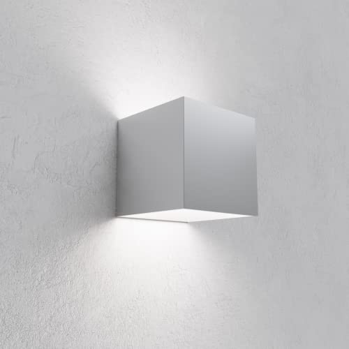 Applique Cubo a LED IP65 per interno/esterno 12W Regolabile 1000lumen Moderno Alluminio (Bianco, Luce Fredda 6000K)