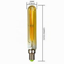 Carica l'immagine nel visualizzatore di Gallery, Confezione da 2 lampadine a filamento LED da 4 W T20 tubolari, con attacco Edison E14 piccolo, 2700 K, luce bianca calda