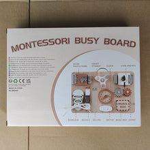 Carica l&#39;immagine nel visualizzatore di Gallery, Joyreal Pannello Sensoriale Bambini Montessori Legno - Busy Board Giochi Montessori 1 2 3 Anni Tavola Sensoriale con Carillon Specchio Neonati Giochi Educativi Regalo