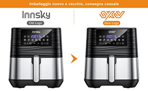 Innsky Friggitrice ad Aria 5,5 Litri, 1700W Friggitrice ad Aria Calda con 11 Programmi, Air Fryer con Funzione di Preriscaldamento, Sbrinamento, Keep Warm, Ricette Italiane