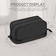 Carica l'immagine nel visualizzatore di Gallery, Sciphylia Astuccio Astuccio Grande Capacità Astucci Bambini Ragazzo con 4 Scomparti Astuccio Materiale Scolastico Stazionario Ufficio Trucco Borsa Astucci per Università Studente Donna Uomo, Nero