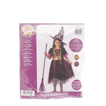 Carica l'immagine nel visualizzatore di Gallery, Rubies Costume Strega Magico per bambina, Vestito viola e dorato e capello, Ufficiale, Stregas, Witches per Halloween, Feste e Cosplay