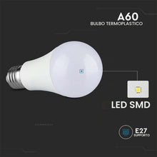 Carica l'immagine nel visualizzatore di Gallery, V-TAC Lampadina LED con Attacco E27 8,5W (Equivalenti a 60W) A60 - 806 Lumen - Massima Efficienza e Risparmio Energetico