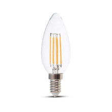 Carica l'immagine nel visualizzatore di Gallery, V-TAC VT-1986 4W LED CANDLE FILAMENT BULB COLORCODE:3000K E14