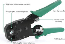 Carica l'immagine nel visualizzatore di Gallery, SQUADO Strumento Di Crimpatura Pinza Crimpatrice (Plug RJ11 RJ12 RJ45, 8P 6P 4P) Per Cavo Di Rete Ethernet Lan Rete Tele