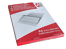Carica l'immagine nel visualizzatore di Gallery, Albyco - Foglio di Laminazione A4 – 100 Pezzi, Spessore 2x80 (160) Microns, 216x303mm - Foglio Plastificante - Pouches di plastificazione - Fogli plastificatrice - Lucido - Qualità Premium