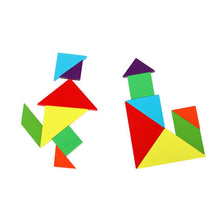 Carica l'immagine nel visualizzatore di Gallery, NIWWIN Tangram magnetico di legno, gioco di puzzle, giocattoli da costruzione, gioco di viaggio, esercizio mentale, libro QI con soluzioni, giocattolo educativo per bambini,3 4 5 6 anni. (blu)