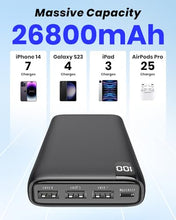Carica l'immagine nel visualizzatore di Gallery, Riapow Power Bank 26800mAh, Caricabatterie Portatile 3,0A USB C Ricarica Rapida Batteria Esterna con Display a LED Caricatore Portatile Cellulare 4 USB Uscite per iPhone, Tablet e Altri