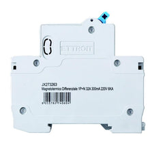 Carica l'immagine nel visualizzatore di Gallery, Interruttore Magnetotermico Differenziale 1P+N 32A 300mA 220V-6KA 2 moduli 300mA per Guida DIN - Protezione Circuiti e S