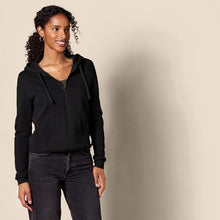 Carica l'immagine nel visualizzatore di Gallery, Amazon Essentials Felpa con Cappuccio e Cerniera in Pile Donna, Nero, M